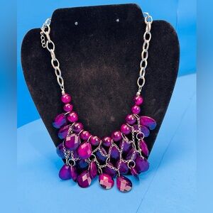 Chic Magenta Cascade Necklace